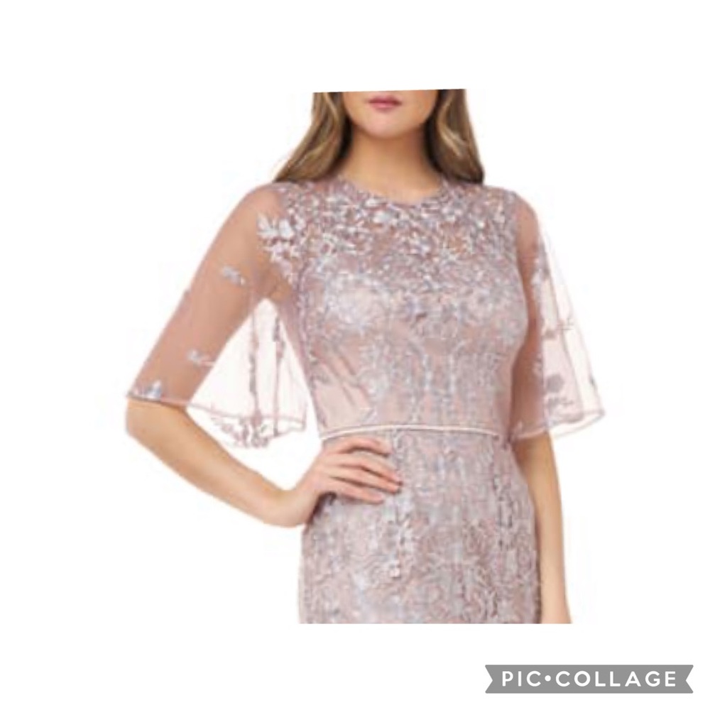 Js Collection floral embroidered evening gown - Picture 4 of 11